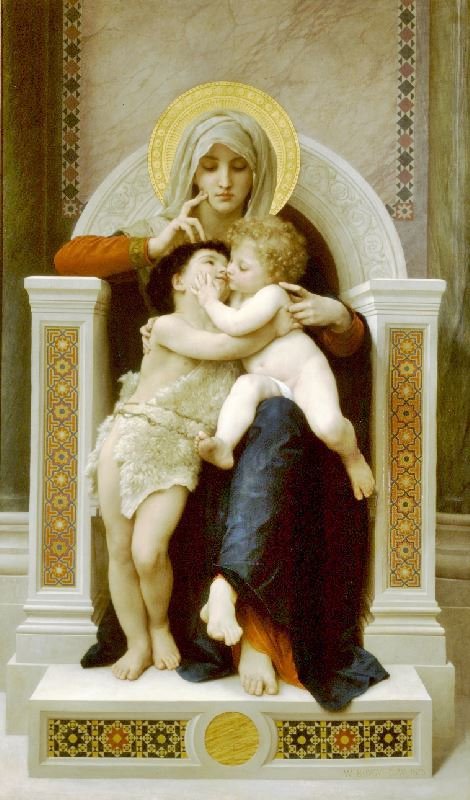 The Virgin, The Baby Jesus And Saint John The Baptist by William Bouguereau