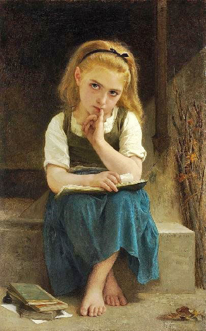 The Difficult Lesson by William Bouguereau