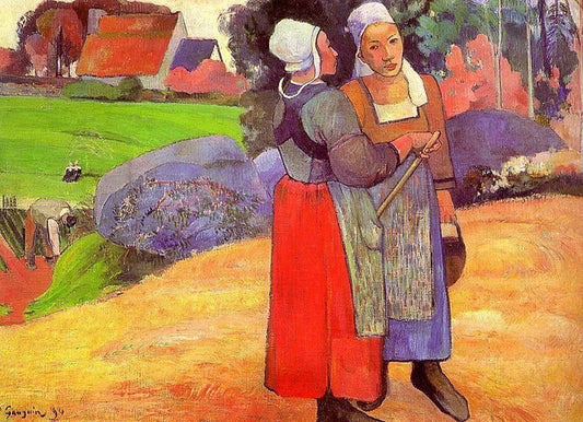 Two Breton Peasants On The Road by Paul Gauguin