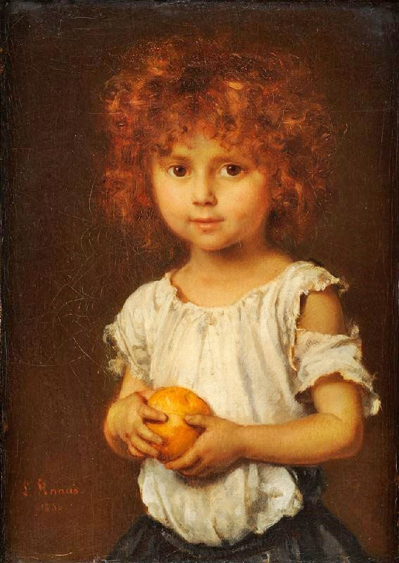 CHILD WITH AN ORANGE