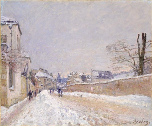 Rue Eugene Moussoir At Moret: Winter by Alfred Sisle