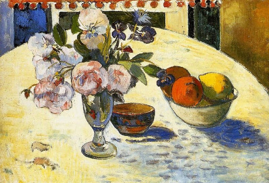 Flowers In A Fruit Bowl by Paul Gauguin