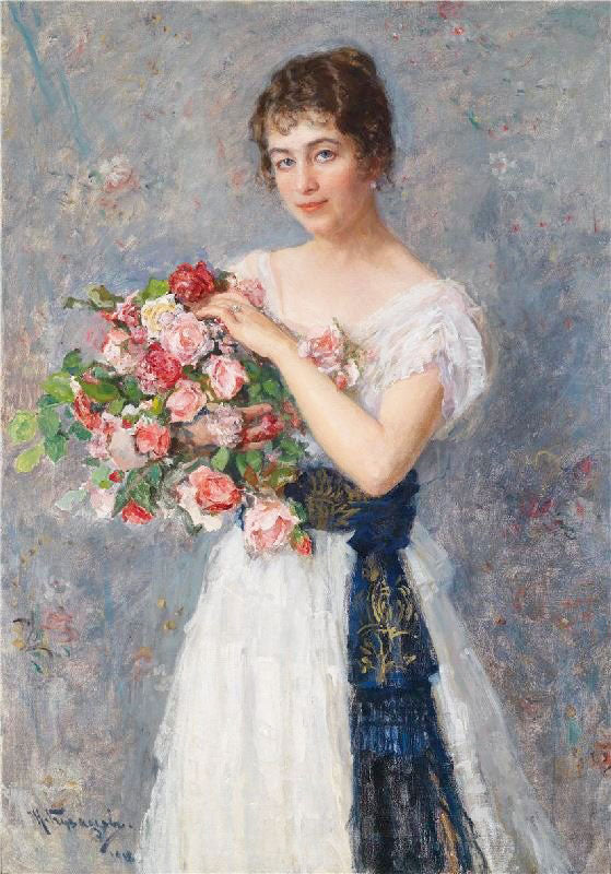 PORTRAIT OF A YOUNG LADY WITH ROSES