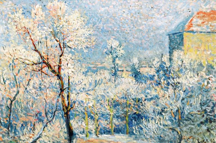 The Garden In The Snow, Rue Cortot by Maximilien Luce