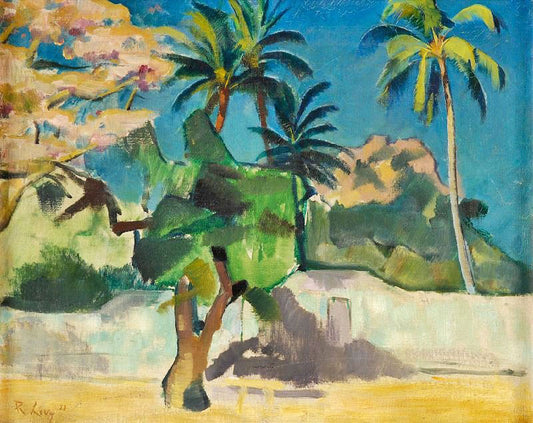 Summer Landscape With Palm Trees by Rudolf Lev