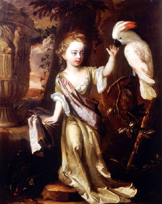 Portrait Of A Young Girl With A Cockatoo by Michael Dahl
