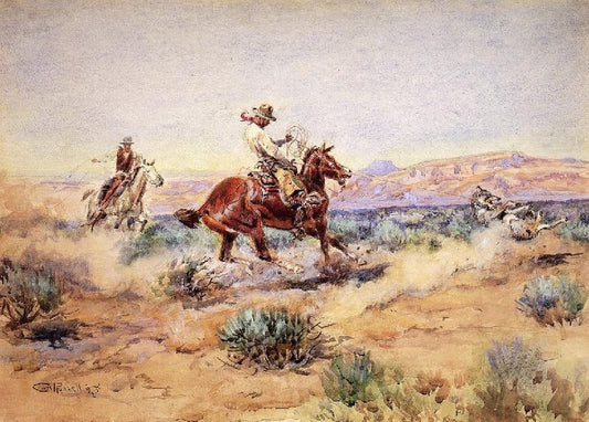Roping A Wolf by Charles Marion Russell