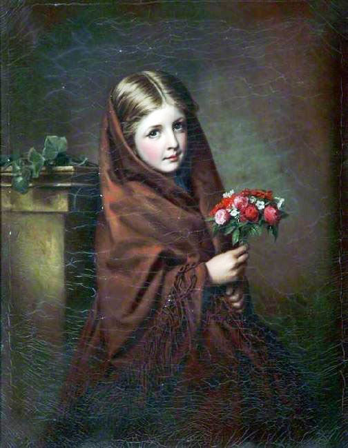 A London Flower Girl, 1865 by Samuel Baruch Halle
