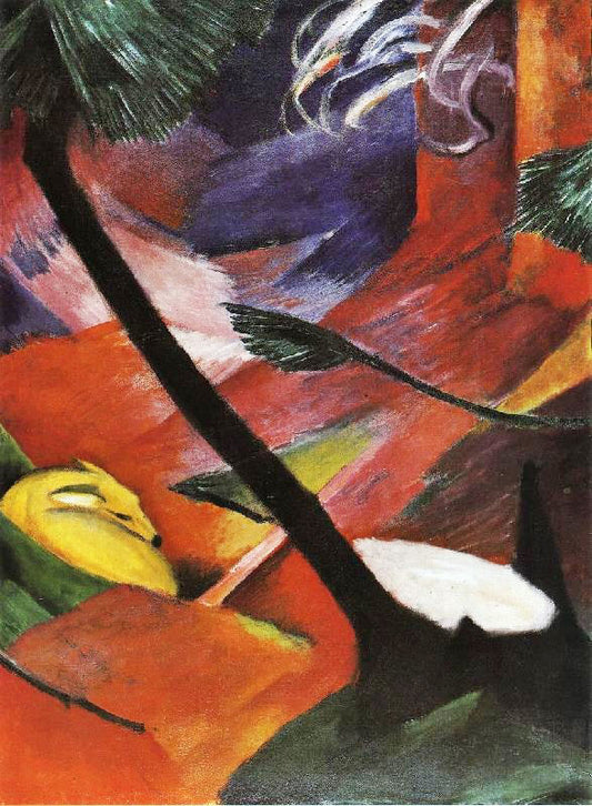 Deer In The Forest Ii by Franz Marc
