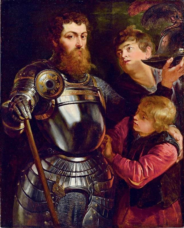 Portrait Of A Commander, Three-Quarter-Length, Being Dressed For Battle by Peter Paul Rubens
