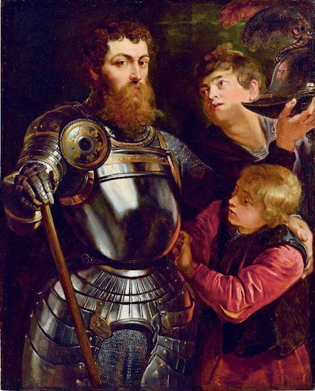 Portrait Of A Commander, Three-Quarter-Length, Being Dressed For Battle by Peter Paul Rubens