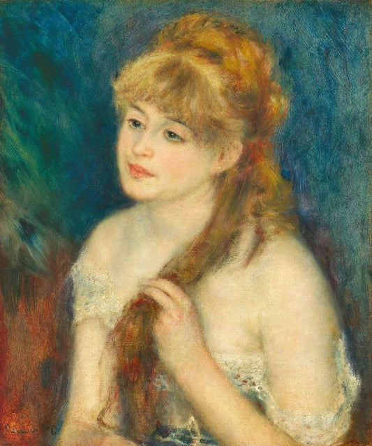 Young Woman Braiding Her Hair by Pierre Auguste Renoir