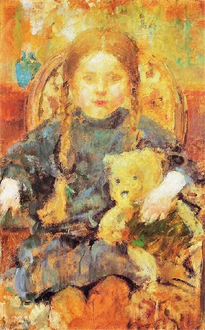 Girl With A Teddy Bear by Olga Boznańska
