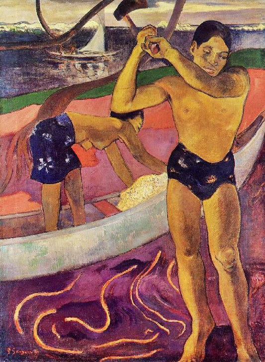 Man With An Ax by Paul Gauguin