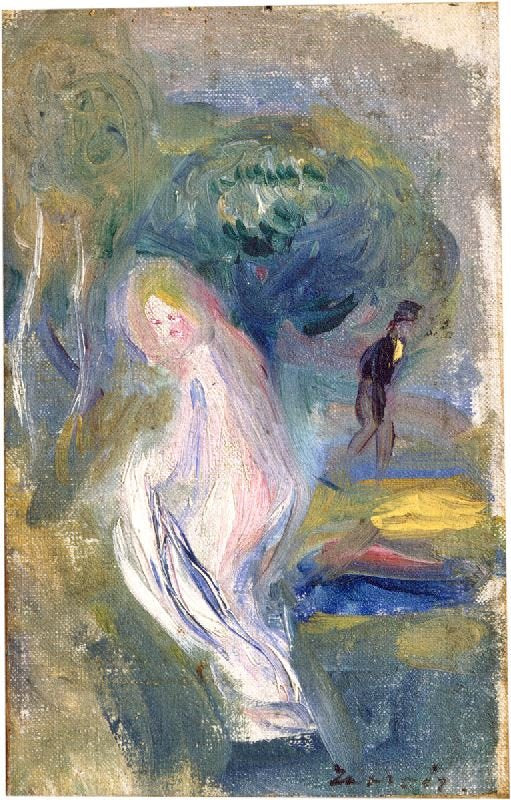 NUDE WITH FIGURE IN BACKGROUND