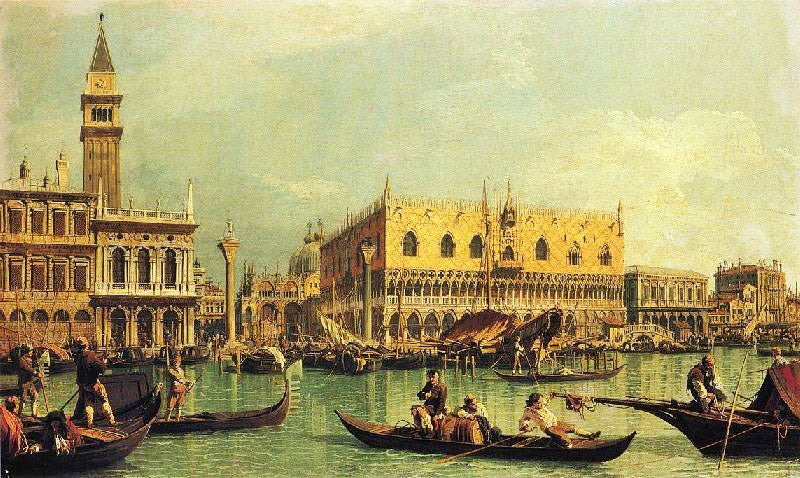 PIAZZETTA AND THE DOGE’S PALACE FROM THE BACINO DI SAN MARCO