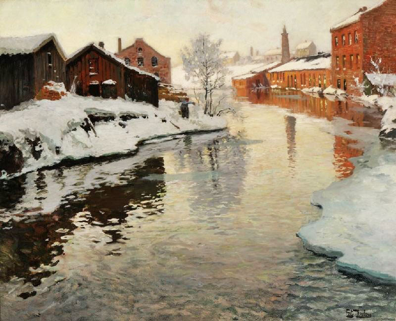 The Old Factory, Akerselva by Fritz Thaulow