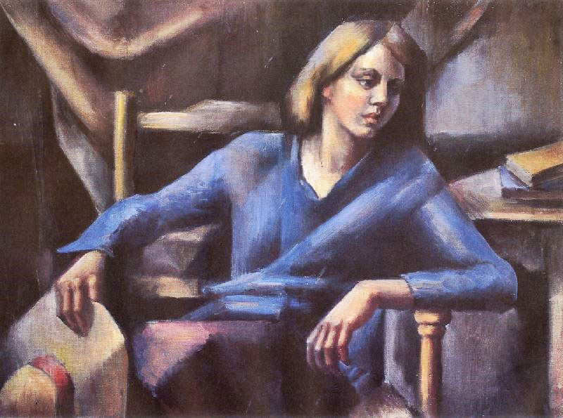 Girl In Blue by Mainie Jellett