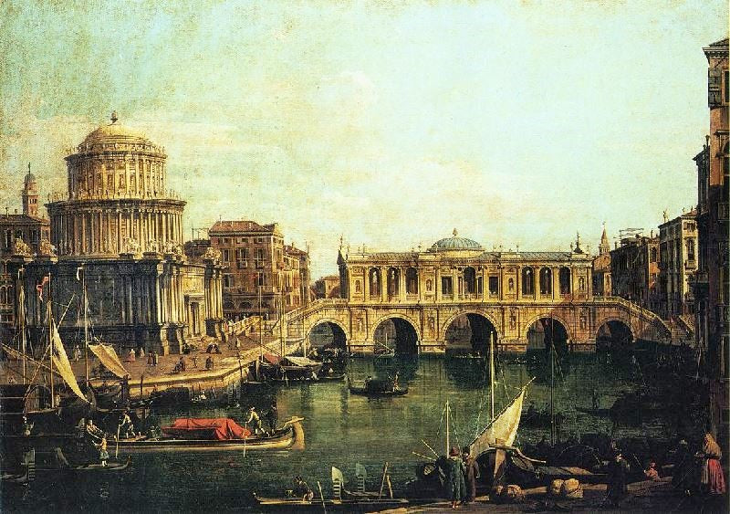 CAPRICCIO OF THE GRAND CANAL WITH AN IMAGINARY RIALTO BRIDGE AND OTHER BUILDINGS