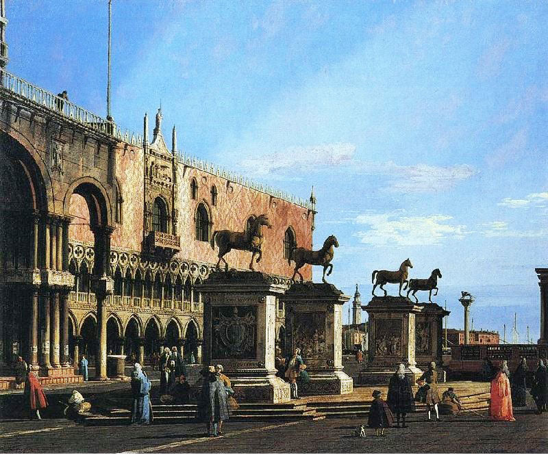 Venice: Capriccio With The Four Horses From The Cathedral Of San Marco by Canaletto