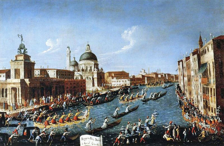 The Women’S Regatta On The Grand Canal by Canaletto
