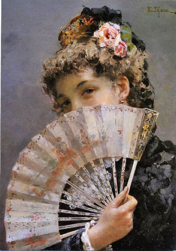 Lady With A Fan by Edoardo Tofano
