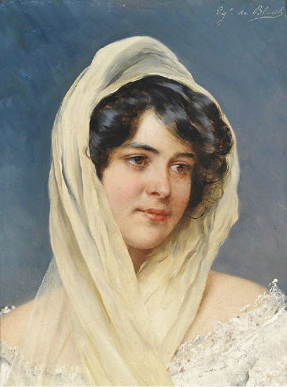 Portrait Of A Young Lady With Veil by Eugene de Blaas