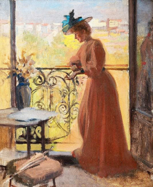 Lady On The Balcony by Albert Edelfelt