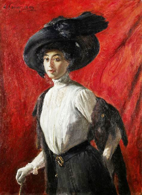 Portrait Of Adelina Campriani by Alceste Campriani