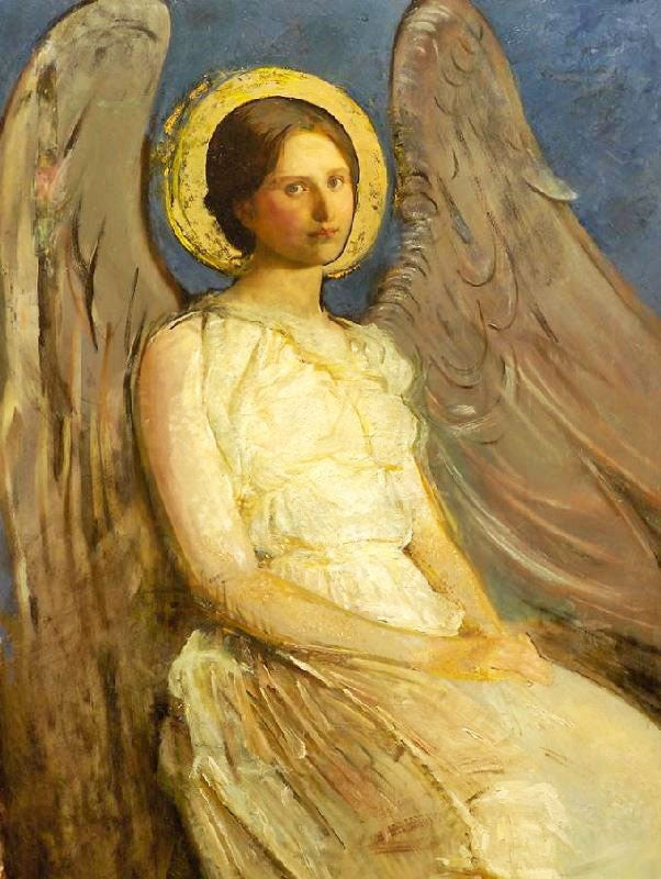 Seated Angel by Abbott Handerson Thayer