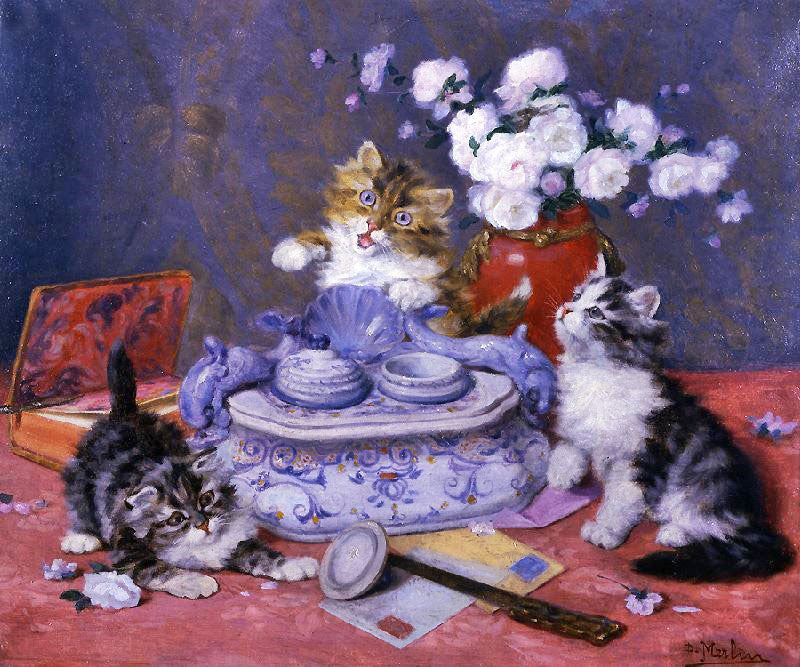 Kittens Playing by Daniel Merlin