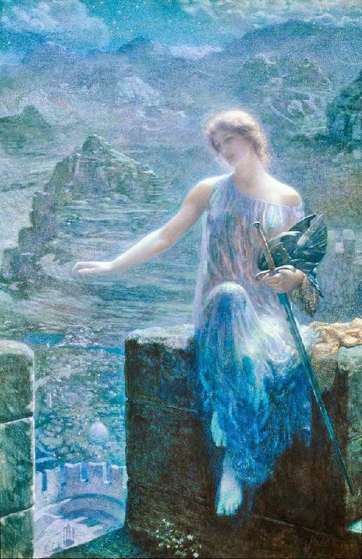 The Valkyrie’S Vigil by Edward Robert Hughes