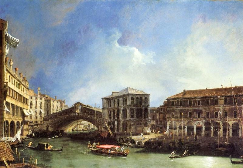 GRAND CANAL: THE RIALTO BRIDGE FROM THE NORTH