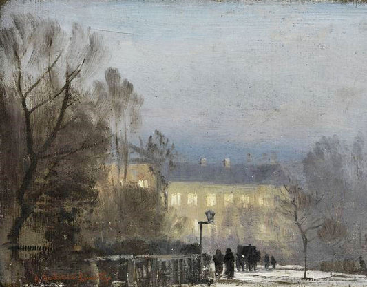 Illuminated Buildings In The Park by Anders Anderson-Lund