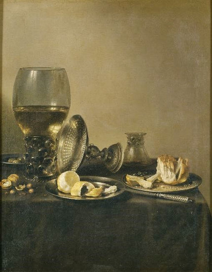 Still Life With Goblet, Silver Tureen And Bread by Pieter Claesz
