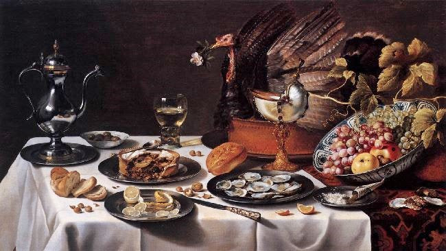 Still Life With A Turkey Pie by Pieter Claesz