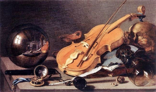 Still Life With Violin And Glass Ball by Pieter Claesz