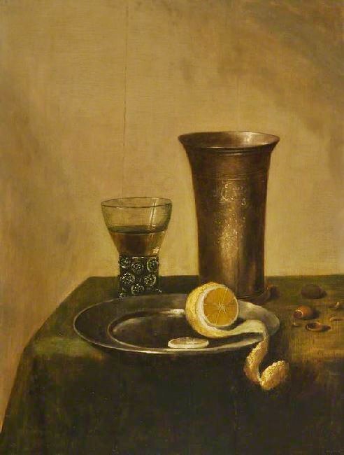A Silver Beaker, A Roemer And A Peeled Lemon by Pieter Claesz