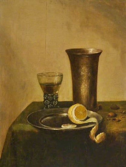 A Silver Beaker, A Roemer And A Peeled Lemon by Pieter Claesz
