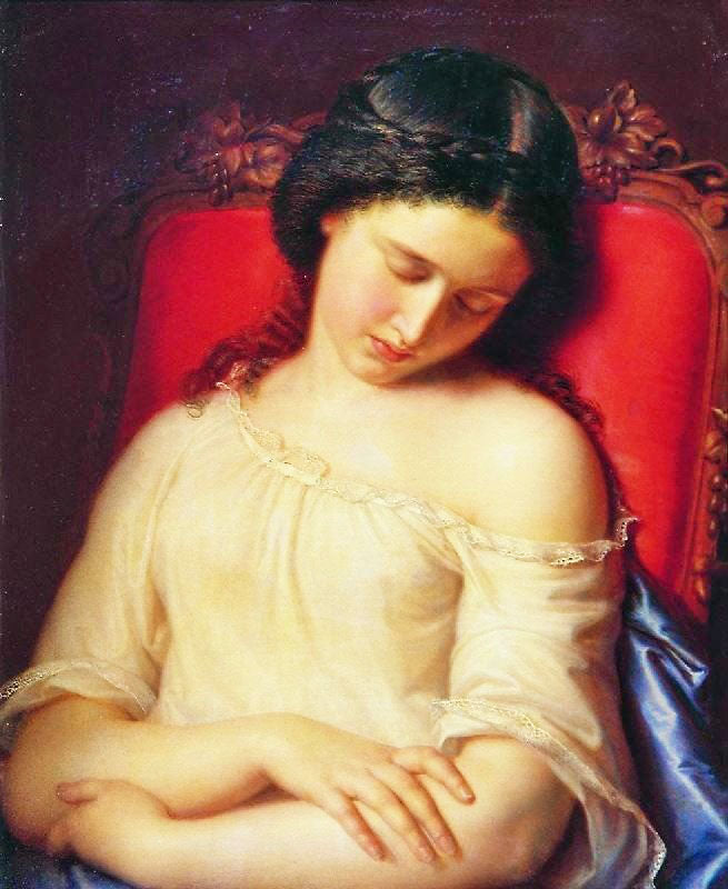 A Sleeping Girl by Fedor Moller