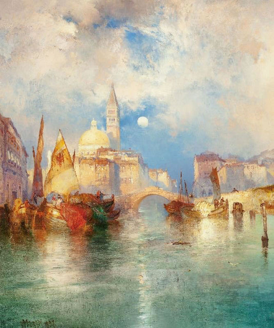 Moonrise, Chioggia, Venice by Thomas Moran