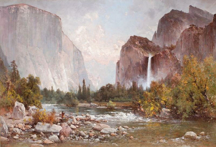 Fishing In The Yosemite Valley by Thomas Hill
