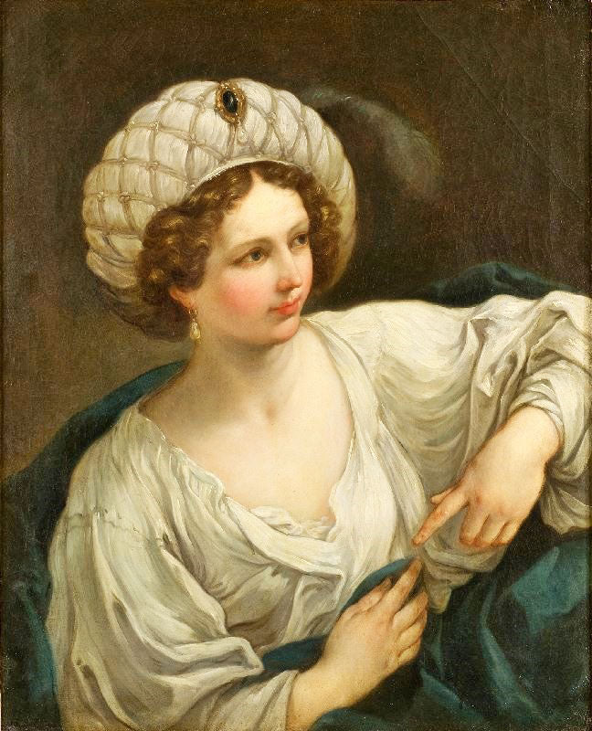 Portrait Of A Young Woman As A Sibyll After Guido Reni by Charles-Joseph Natoire