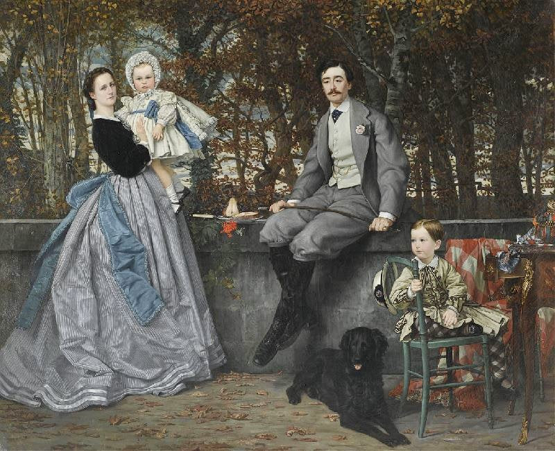 Portrait Of The Marquis And Marchioness Of Miramon And Their Children by James Tissot