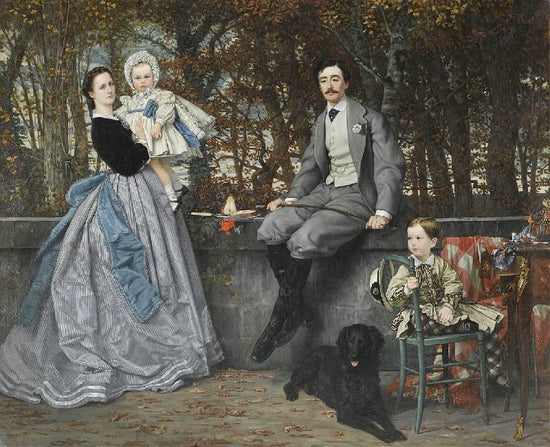 Portrait Of The Marquis And Marchioness Of Miramon And Their Children by James Tissot