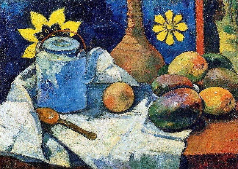Still Life With Teapot And Fruit by Paul Gauguin
