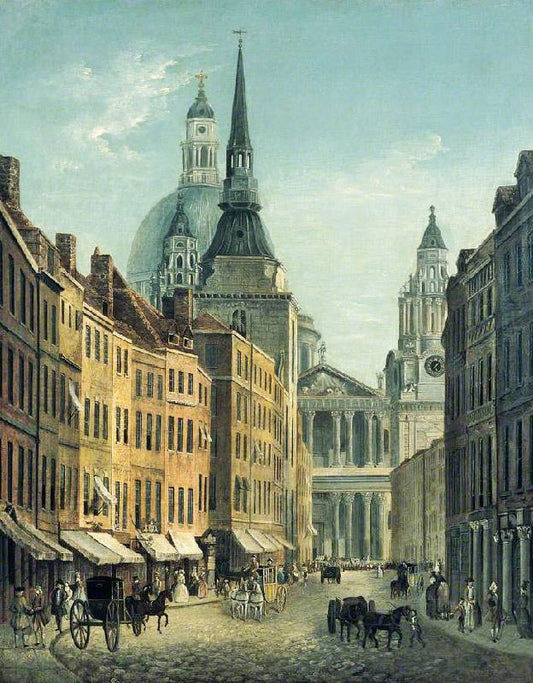 View Of Ludgate Street From Ludgate Hill, With The West Front Of St Paul’S Cathedral, London by William Marlow