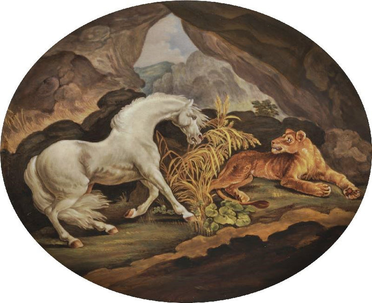 A Horse Frightened By A Lioness by George Stubbs