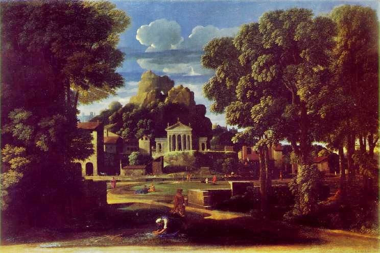 Landscape With The Gathering Of The Ashes Of Phocion By His Widow by Nicolas Poussin