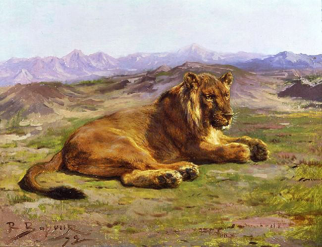 Couching Lion by Rosa Bonheur